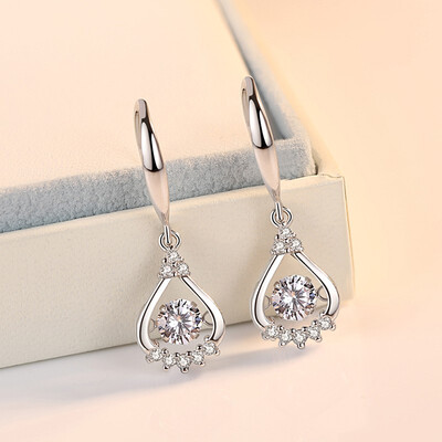 Femininity simple&versatile long paragraph personality 925 sterling silver earrings